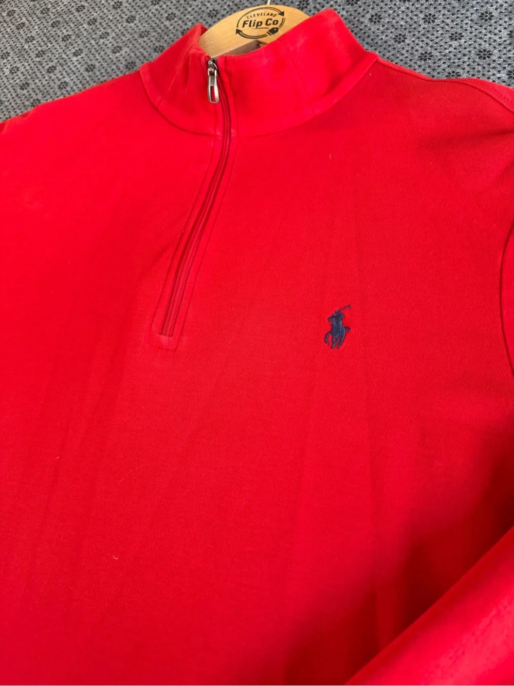 Polo by Ralph Lauren Red Half-Zip Pullover with Navy Pony
